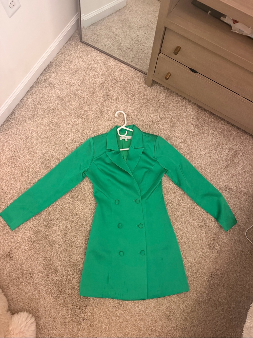 Adelyn Rae Emerald Green Double-Breasted Blazer DRESS